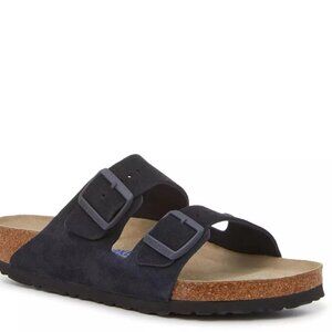 NEW Birkenstock Arizona SOFT FOOTBED Midnight BLue Suede Sandals 44 R Mens 11